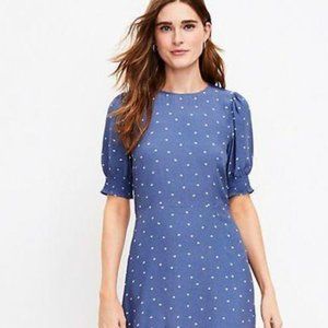 LOFT Heart Smocked sleeve dress